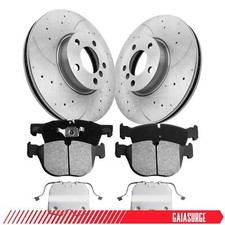 For 2007 2008 - 2018 BMW X5 Front Drilled Disc Rotors + Ceramic Brake Pads 332mm