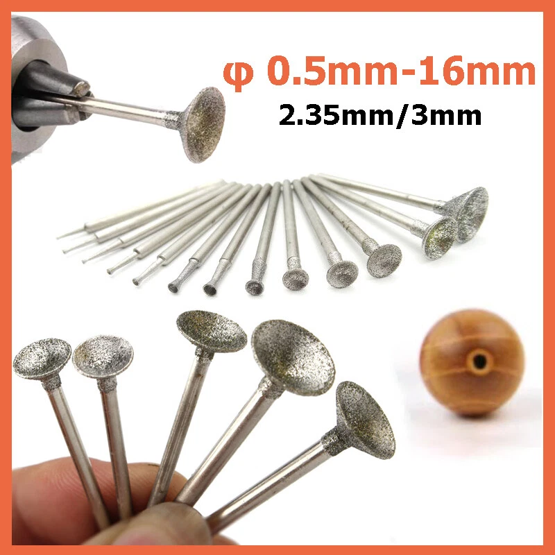 Diamond Burr Drill Bit 0.5 16mm Grinding Engraving Carve for Dremel Rotary Tool