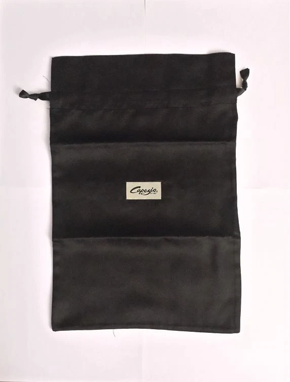 CAPEZIO Drawstring Satin Black Shoe Bag for Ballroom Latin Dance
