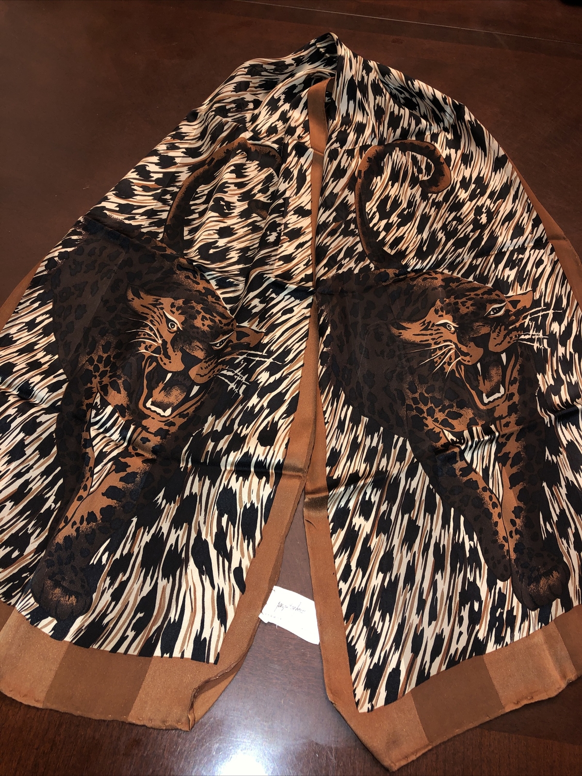 Jaqueline Ferrar Cheetah 100% Silk Scarf