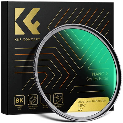 K&F Concept Lens Filter UV Ultra Low Reflection NANO X 49mm 52mm 67mm 77mm 82mm
