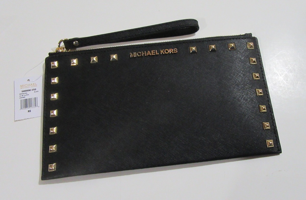 Michael Kors Womens Saffiano Leather Sandrine Stud Large Zip