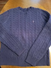 euc Polo Ralph Lauren sz S M purple cable knit crewneck sweater kids