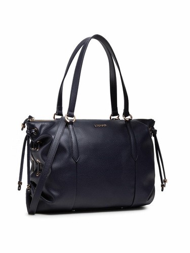 BORSA LIU JO AA1243 ARMONICA SHOPPING BAG TOTE L BAULETTO TRACOLLA MIDNIGHT  BLU | eBay