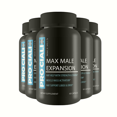 5-Pack Pro Cialix Capsules, All Natural Male Supplement - 300 Capsules