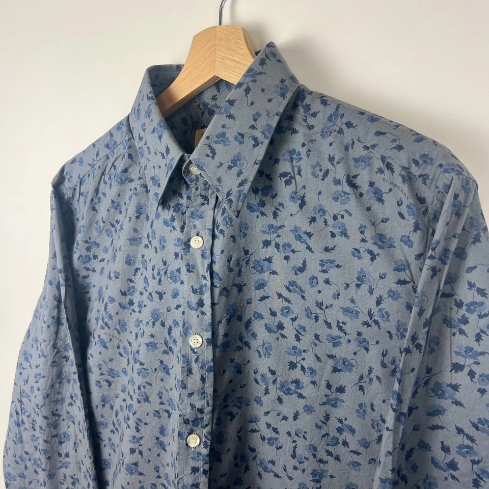 Camisa floral de botones Burberry | Medio | Azul Foto 2 de 4