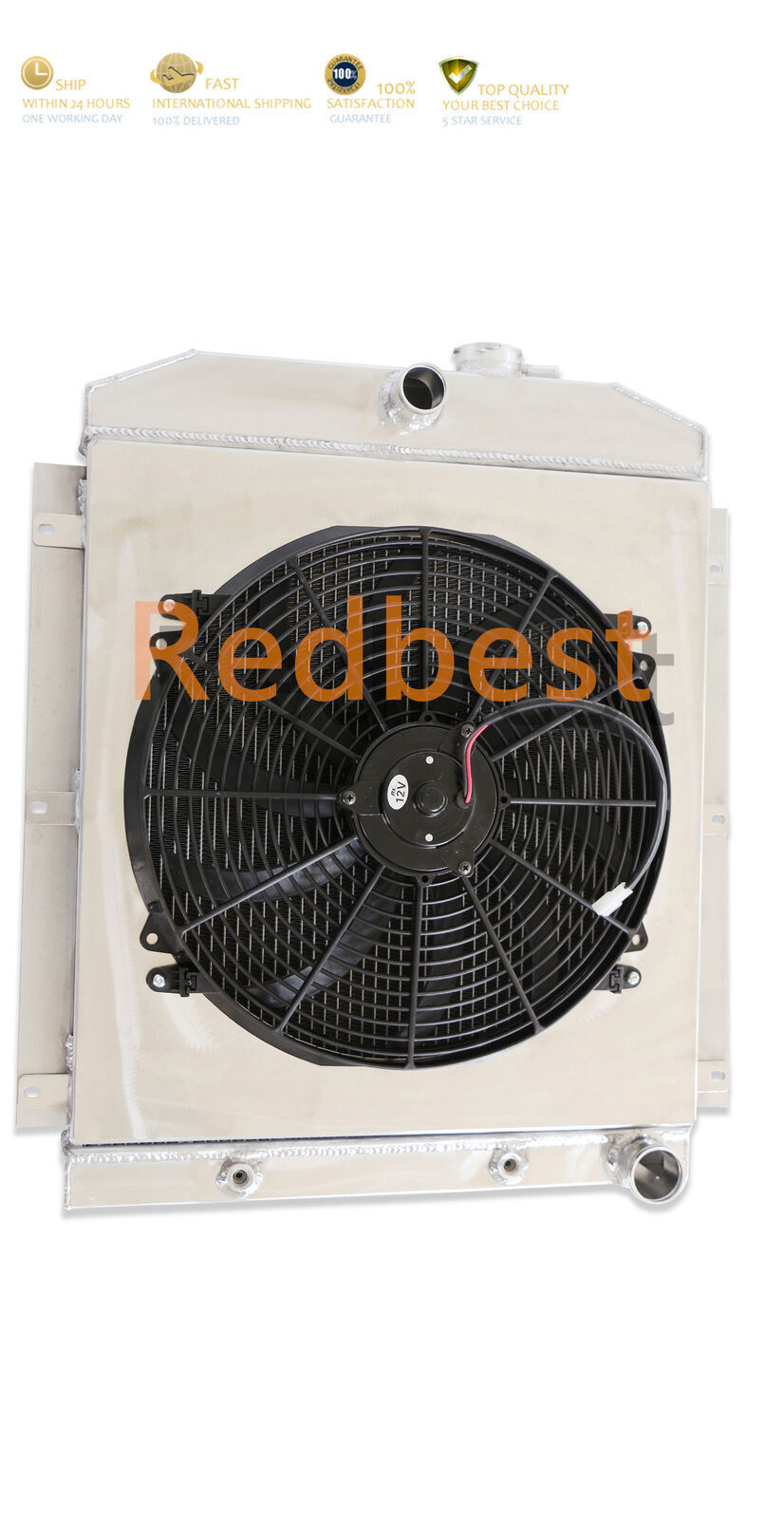 5100 3 Row Radiator+Shroud+16''Fan For 1947-1954 Chevy Truck 3100 3600 3700 3800