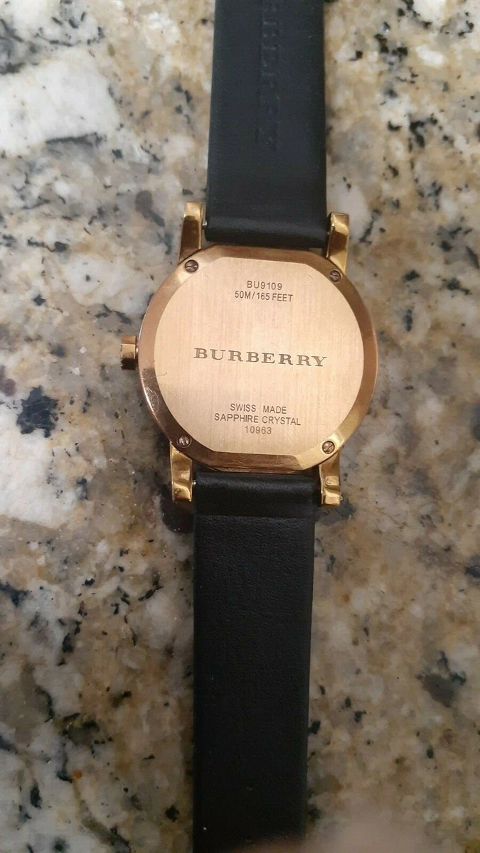 Burberry Authentic Rose Gold tone Women s BU9109 Leather Strap