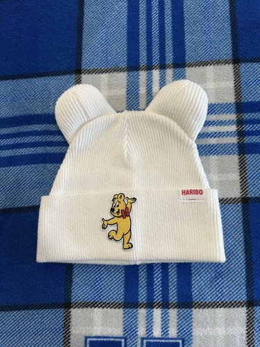 JCPenney x HARIBO Unisex Adult Embroidered Beanie White Cuffed Ears NWOT OS - 第 1/4 張圖片