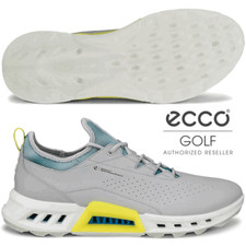ECCO M GOLF BIOM C4 GORE-TEX MENS GOLF SHOES - CONCRETE/BAY GREEN @ 30% OFF RRP