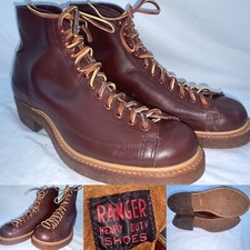 VTG 60s 7 ENDICOTT JOHNSON RANGER LEATHER LACE TO TOE MONKEY SURGICAL WORK BOOTS