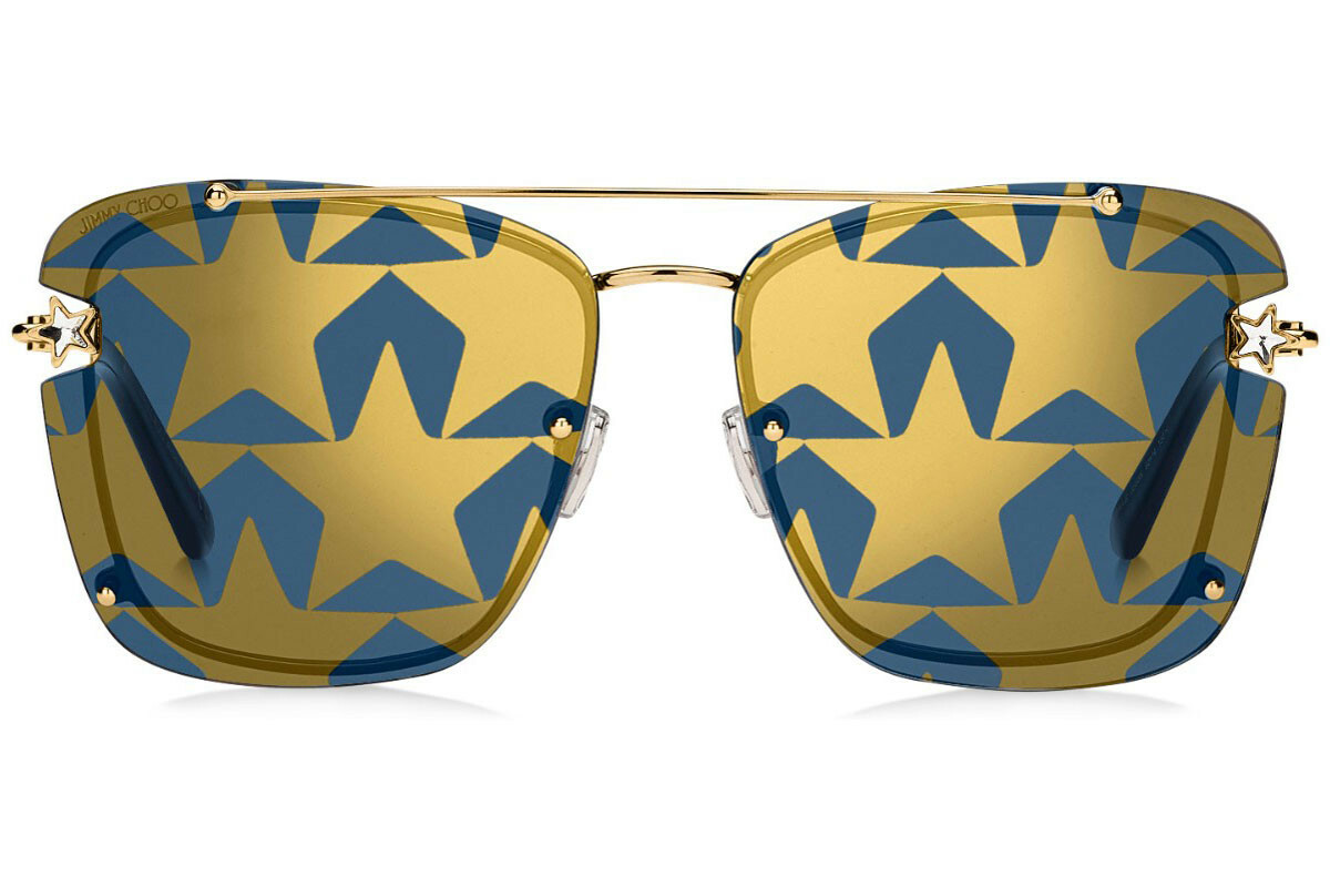 JIMMY CHOO AMBRA/S 0J5G 8N Gold / Multicolor Lens Sunglasses New 62mm