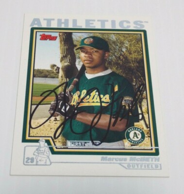 Oakland Athletics A's Marcus McBeth Signed 2003 Topps Baseball Card Autographed