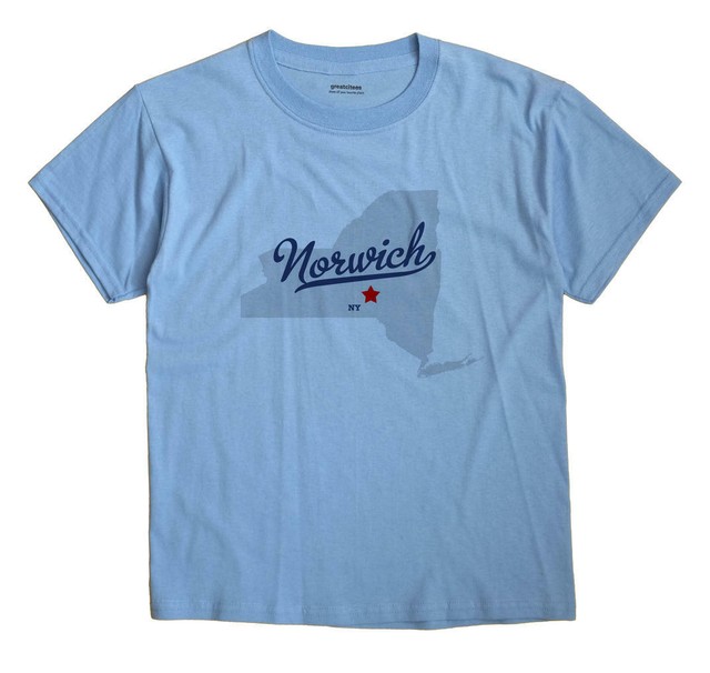 Norwich New York NY T-Shirt MAP | eBay