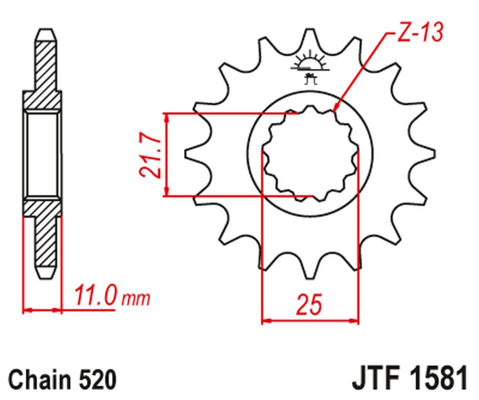 Pignon avant JT 566M 17 dents anti-usure pour chaîne Yamaha YZF R6