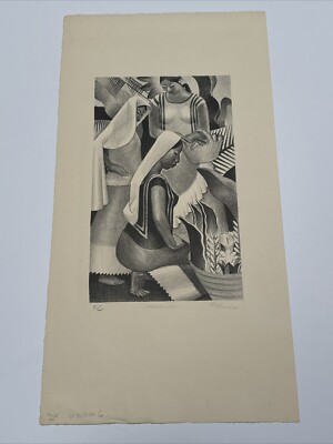 PHIL PARADISE LITHOGRAPH RARE MEXICAN SCENE MODERNIST MID CENTURY FAMOUS ART