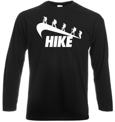 Wandern Parodie Bergwanderer Langarm T-Shirt Herren lustig Wandern Kletterer Tee Top