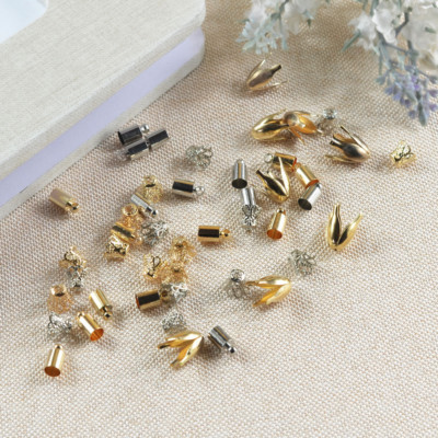 50 Stck. Halskette Kordel Endkappen Quaste Quetschen Ende Verbinder Zum Selbermachen Schmuck Teile