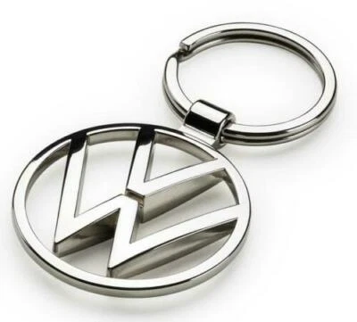 NEW GENUINE METAL VW NEW LOGO DESIGN VOLKSWAGEN KEYRING CHROME 000087010BN
