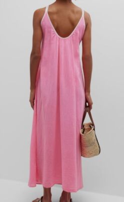 honorine pink dress Honorine Isla Gauze Coverup Maxi Dress, Candywhite, Women's, S, Swimwear Swimsuits Bathing Suits Swim Coverups & Caftans