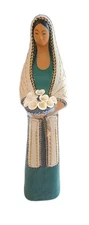 Del Toro Terracotta Mexican Folk Art Pottery Sculpture Figurine Woman Statue 14"