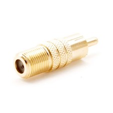 RCA Male to F-Type Female Video Coax Coaxial Adapter Connector Converter Gold