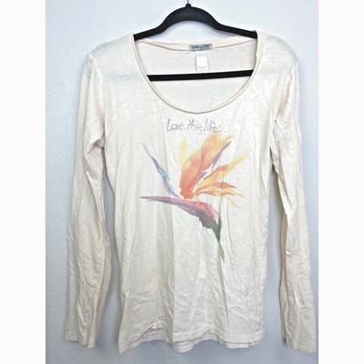 Love This Life Wear Long Sleeve T-Shirt Bird of Paradise Cream XL Organic Cotton