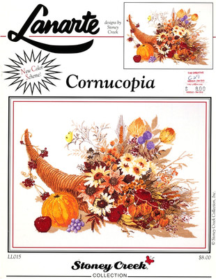 Lanarte CORNUCOPIA Cross Stitch Chart Leaflet Only OOP harvest flowers fruits