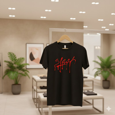 Slap T-Shirt Black Red Drip Logo Minimal Streetwear Unisex Tee - T835