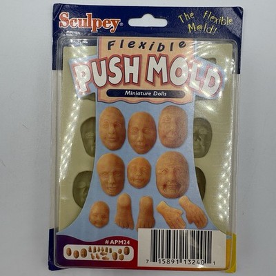 Polyform Sculpey Flexible Push Mold APM24 Miniature Dolls Faces Hands Feet