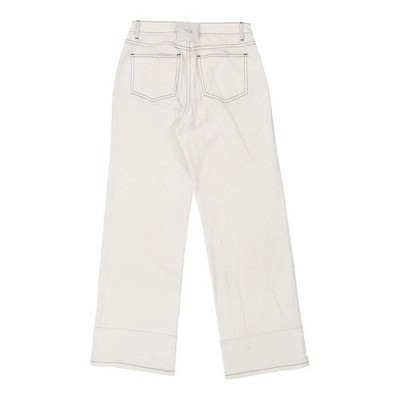 Eleh Contrast Stitch Trousers - 28W UK 8 White Cotton