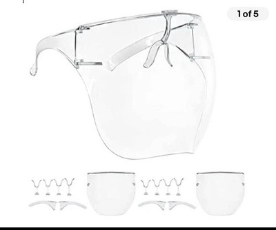 Toot Safety (Pack of 2) Protective Face Shield Full Cover Visor Glasses W/Frames