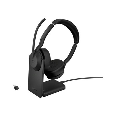Jabra Evolve2 55 MS Stereo Headset mit Ladestation kabelgebunden/kabellos
