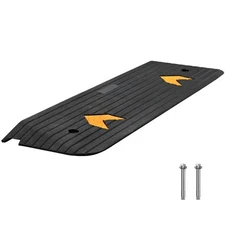 Rubber Threshold Ramp 44.5"x 9.5"x 1" Door Ramp 33069 lbs Load Rubber Curb Ramp