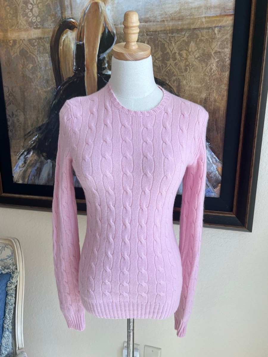 NWT Ralph Lauren Pink Cable Knit Cashmere Slim Fit Crew Neck NWT Ralph Lauren Pink Cable Knit Cashmere Slim Fit Crew Neck