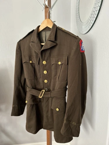 WW2 Wool Uniform Coat / Suit Jacket  Officer Military Engineer Army Air Force 36