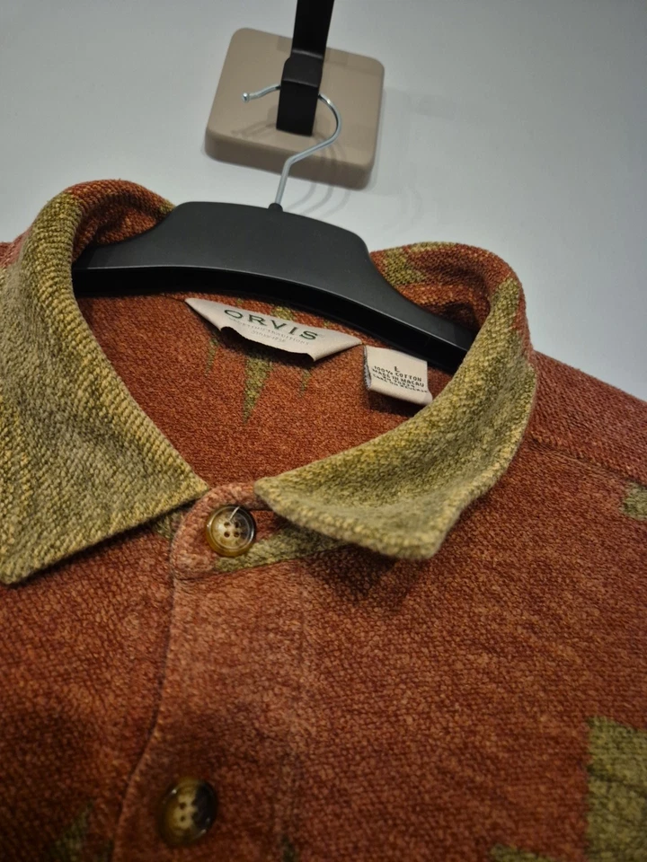 Sobrecamisa occidental vintage Orvis Navajo para hombre grande 100 % algodón toalla  Foto 2 de 4