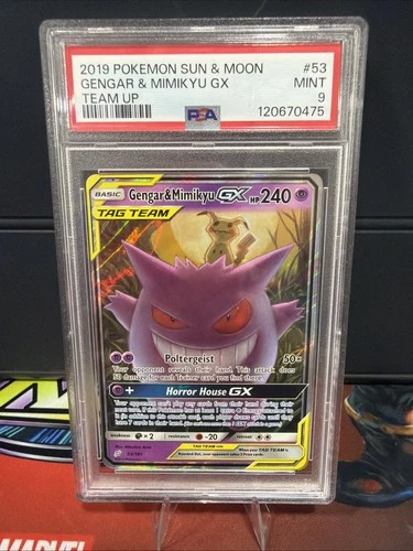2019 Pokémon Sun & MoonGengar & Mimikyu GX Team Up#53 PSA 9 MINT