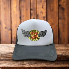 REO Speedwagon Mens Trucker Hat Grey Snapback AOR Classic Rock Ball Cap