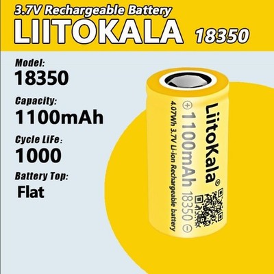 Akku LiitoKala INR18350 1100mAh 3,6V - 3,7V Li-Ionen-Akku
