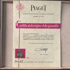 Original Piaget Warranty 1970s