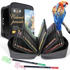 180 Colored Pencils Kit, Oil-Based Soft Core Art Supplies for Adults and Begi...