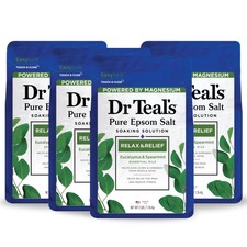 Image of Dr Teal's Pure Epsom Salt, Relax & Relief with Eucalyptus and Spearmint, 3 lb