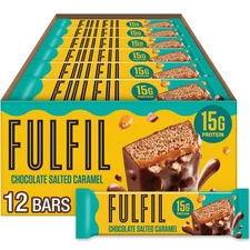 FULFIL Protein Snack Bars, Chocolate Salted Caramel Flavored, Gluten Free with