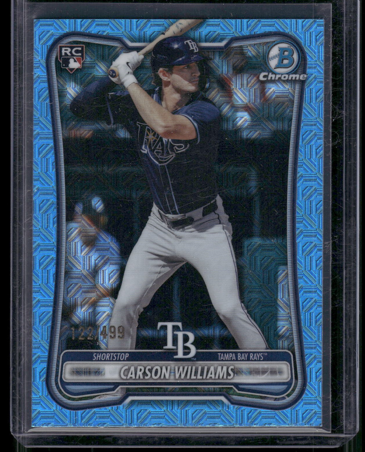 2026 Bowman #39 Carson Williams Chrome Mojo Sky Blue Refractors #/499