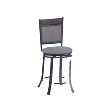 Powell Timber Pewter Metal and Ash Wood Swivel Counter Stool