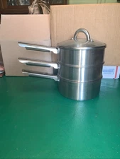Philippe Richard Sauce Pan, Steamer, Double Boiler W/Lid