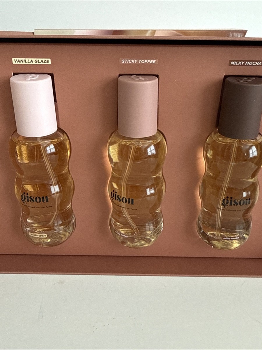 GISOU Glazed Scents Hair Perfume Trio Set Vanilla Toffee Mocha