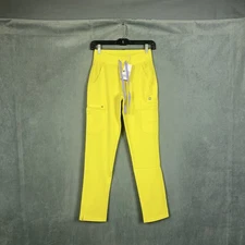 Figs Yola Skinny Scrub Pants Womens Size XXS Lifesaver Yellow Yoga Waistband
