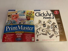 Print Master Gold 12 + Click Art Fonts 2 for Windows (New/Sealed)